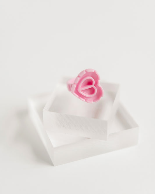 Anneaux de colle coeur rose Bubblegum (100 pièces)