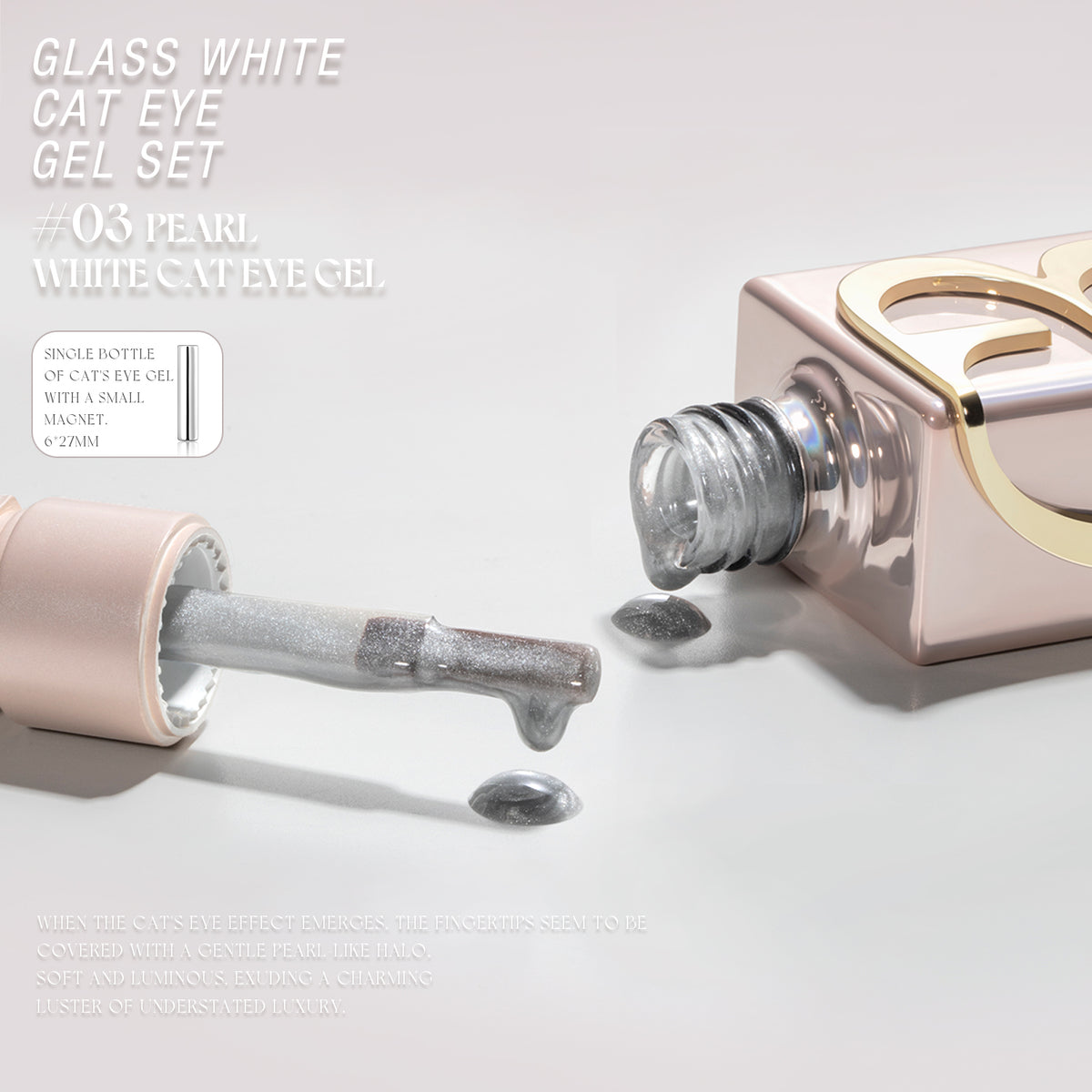 Glass White Cat Eye